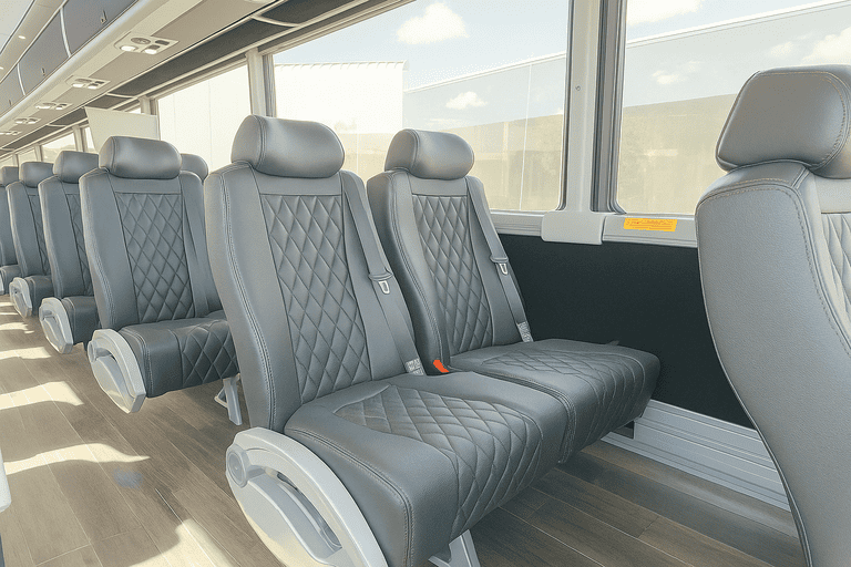 interior of Conway Coach Bus Service charter bus