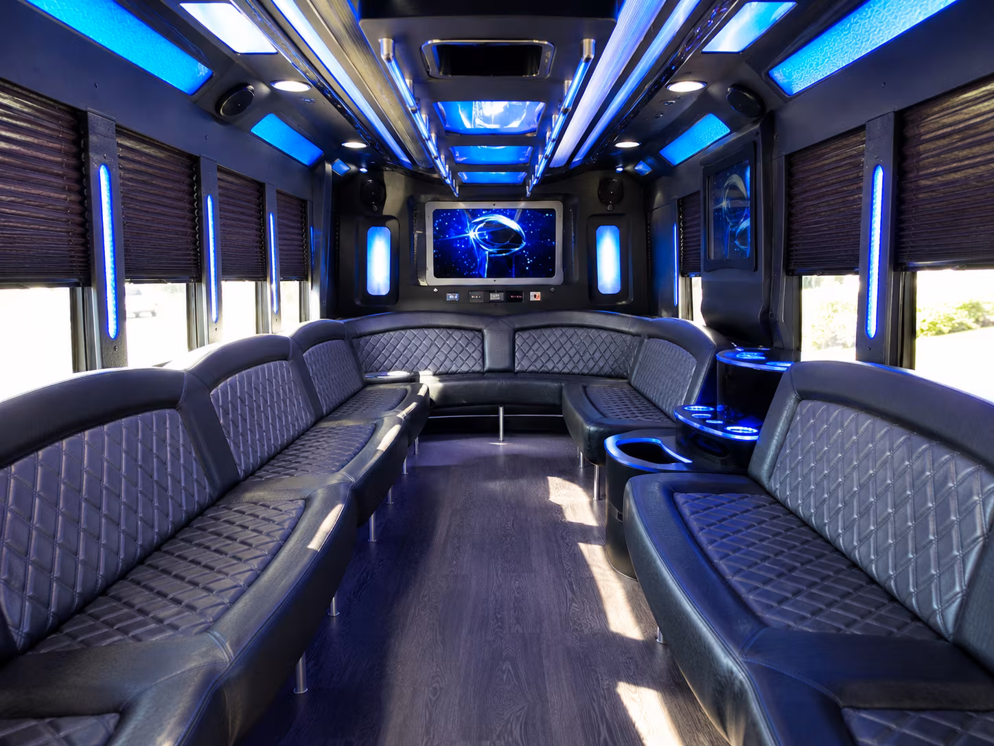 conway 28 passenger party bus inside