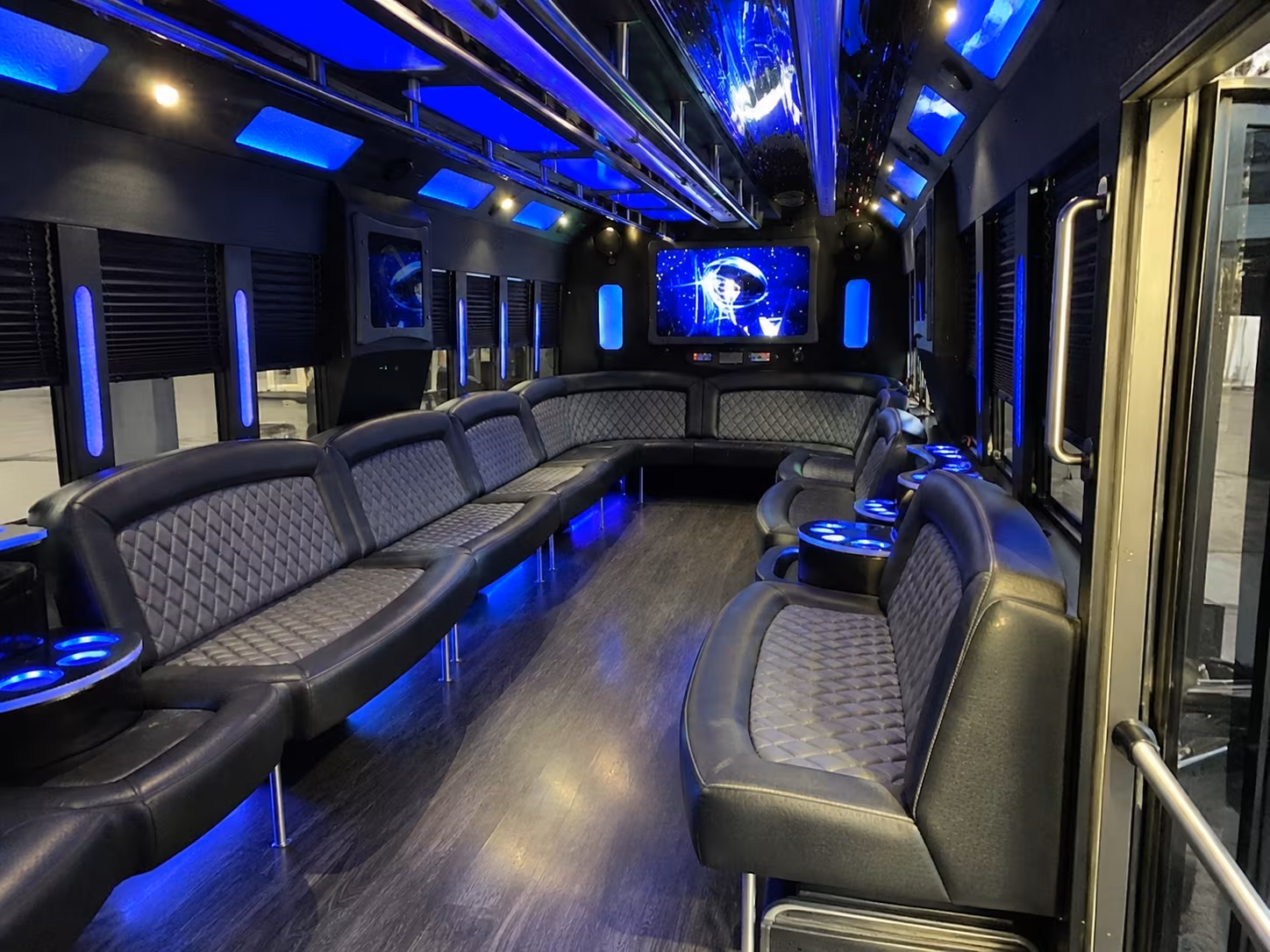 conway 28 passenger party bus interior