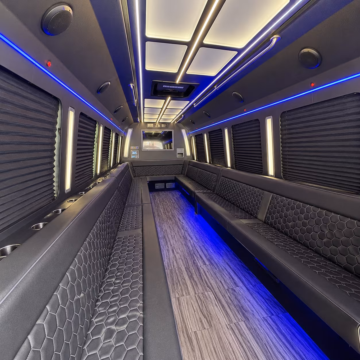 conway 30 passenger party bus interior