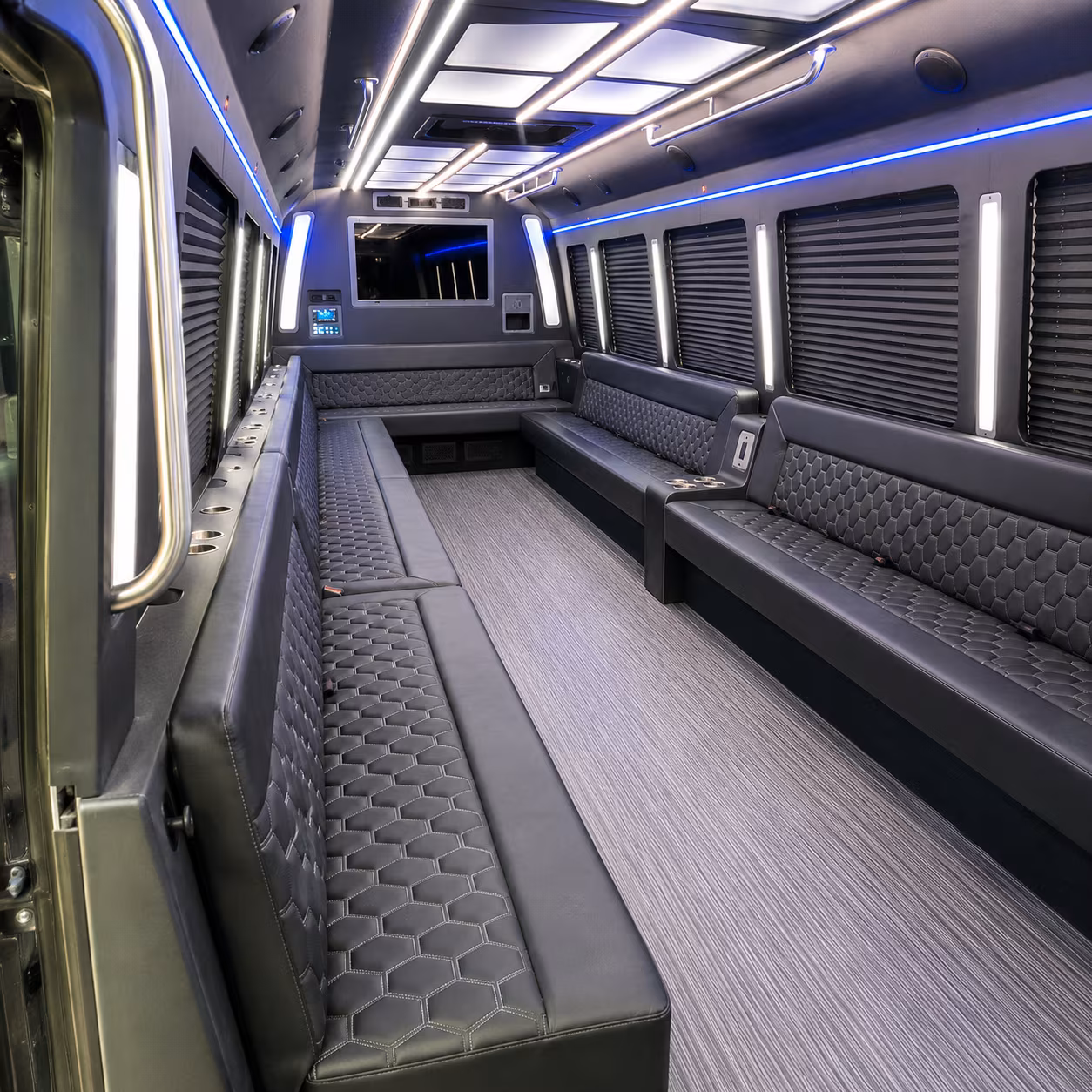 conway 40 passenger party bus interior