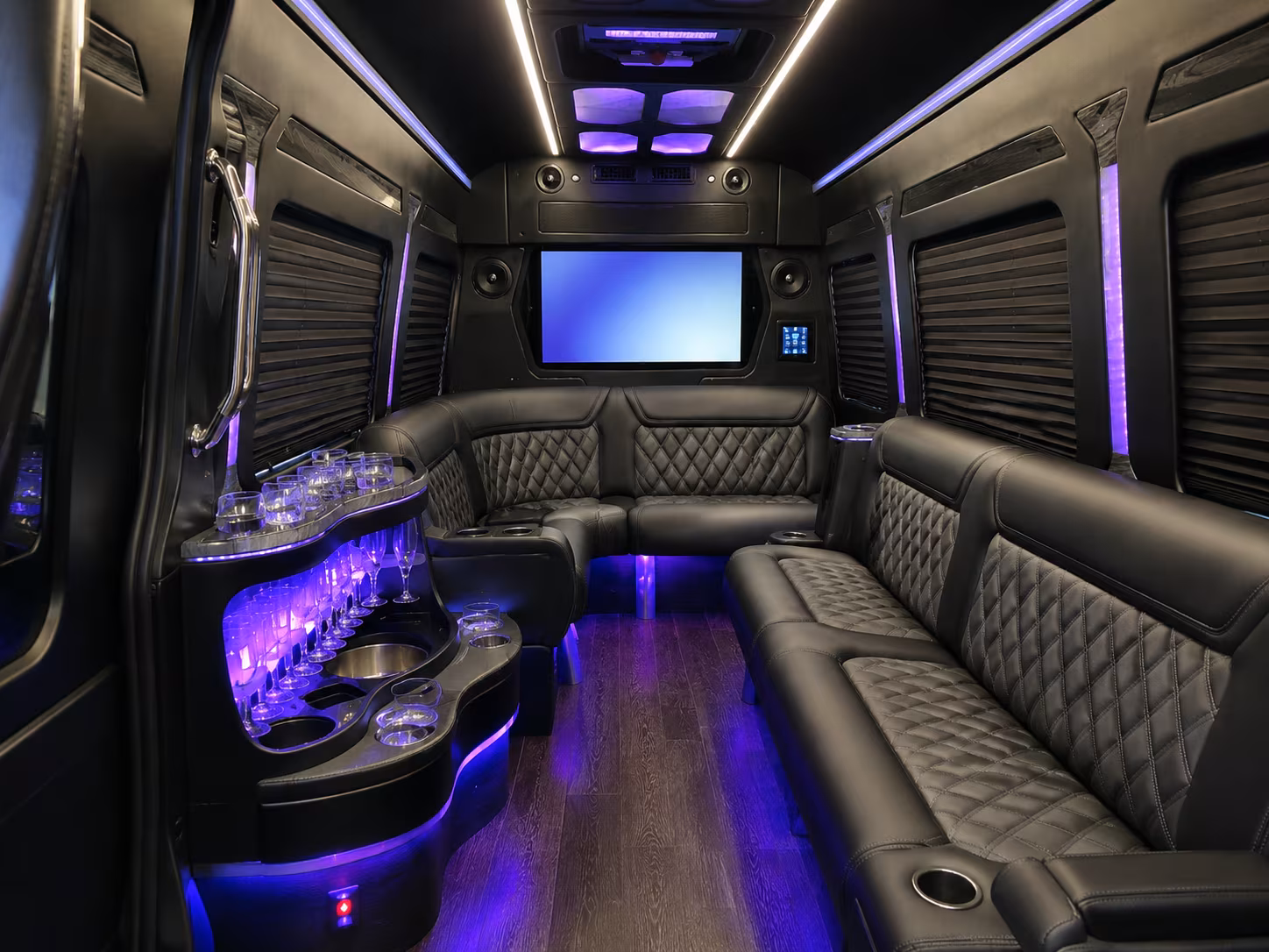 conway 50 passenger party bus inside