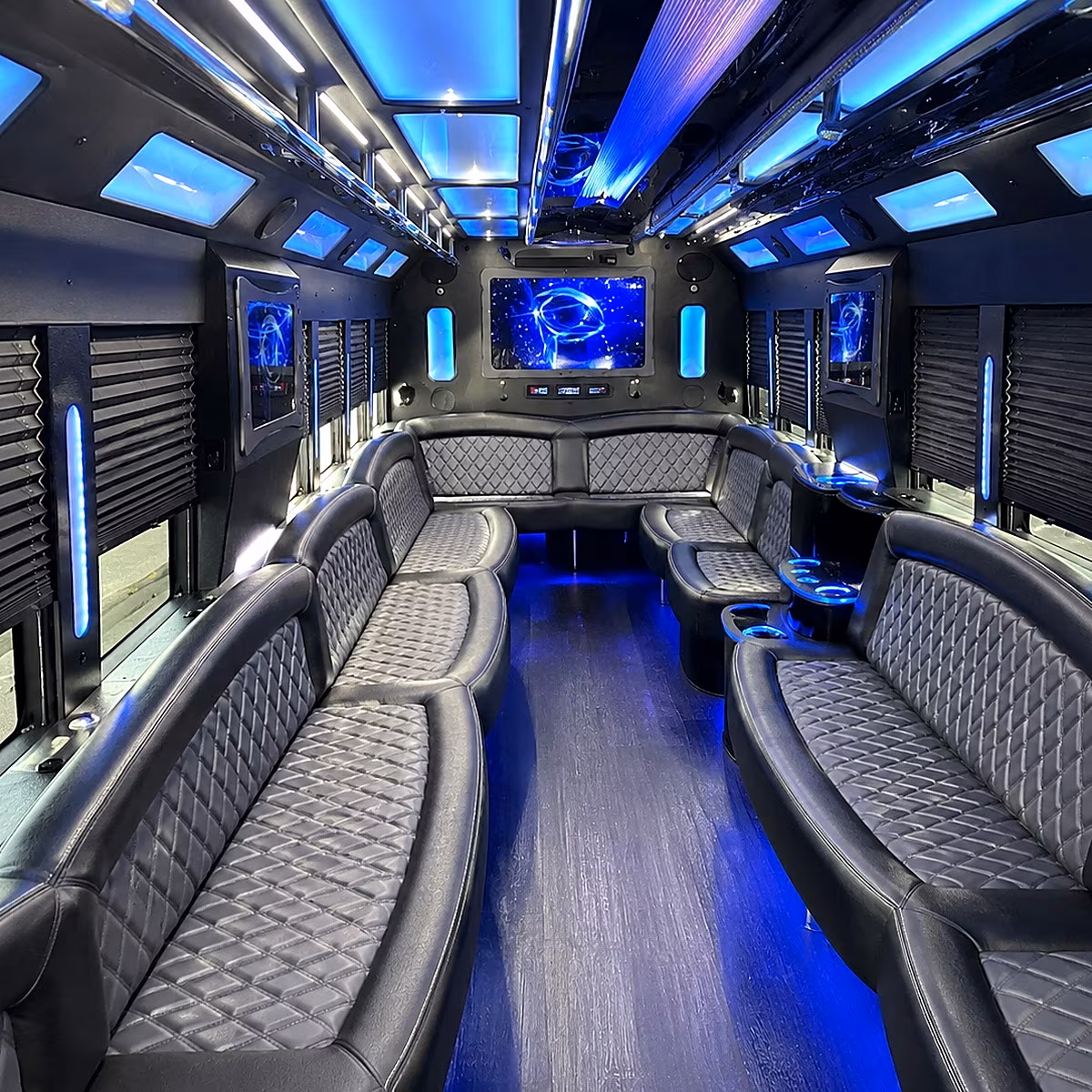 conway 50 passenger party bus interior