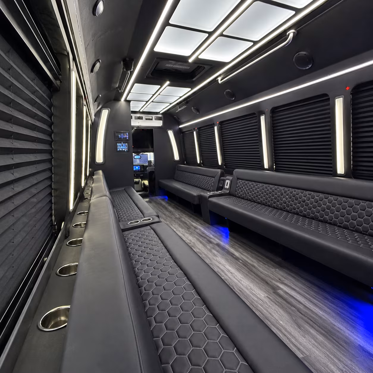 conway party bus rental interior